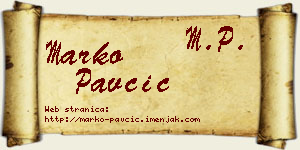Marko Pavčić vizit kartica